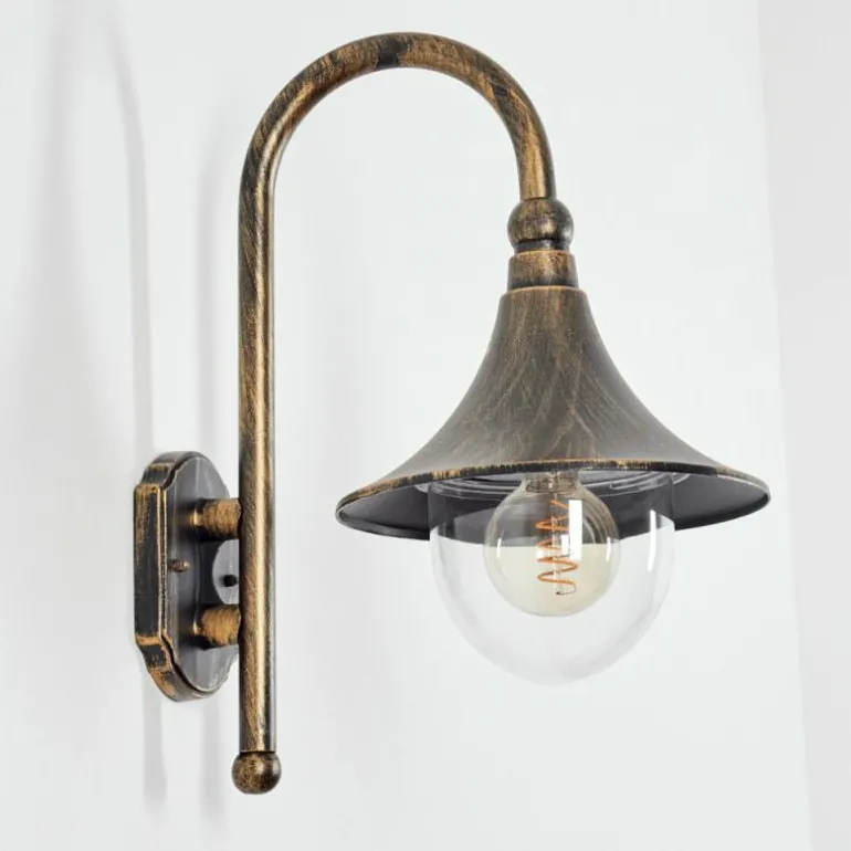 Applique extérieure Elgin Noir doré, 1 lumière