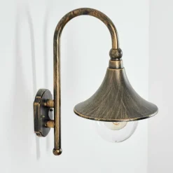 Applique extérieure Elgin Noir doré, 1 lumière