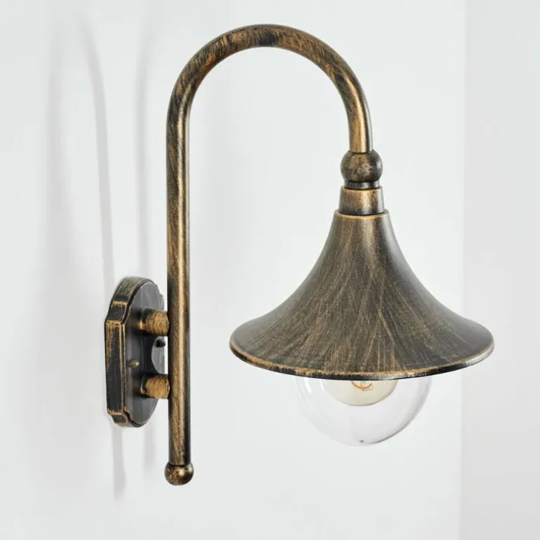 Applique extérieure Elgin Noir doré, 1 lumière