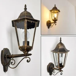 Applique extérieure Hongkong Brun doré, 1 lumière