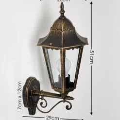 Applique extérieure Hongkong Brun doré, 1 lumière