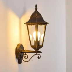 Applique extérieure Hongkong Brun doré, 1 lumière