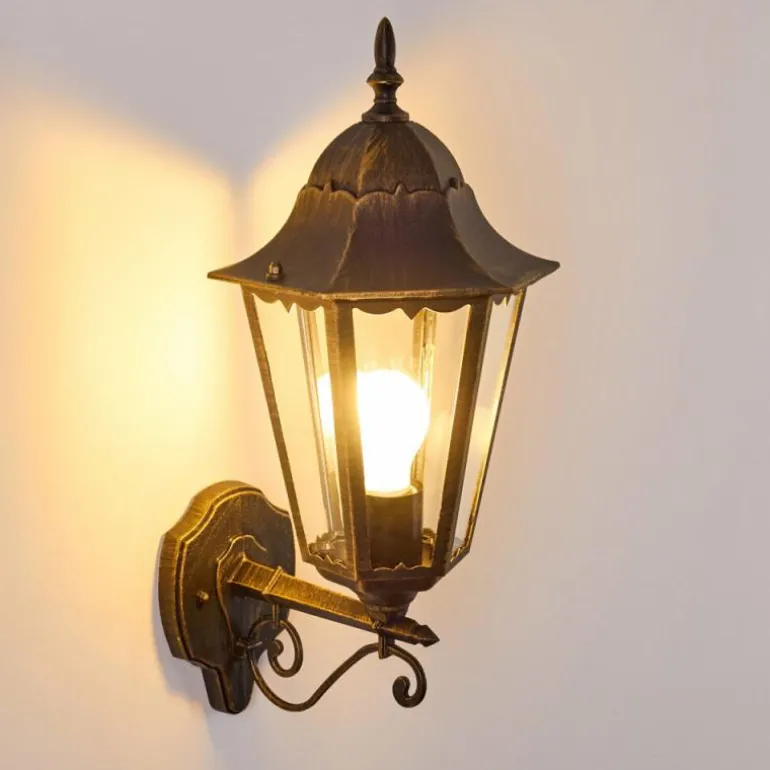 Applique extérieure Hongkong Brun doré, 1 lumière