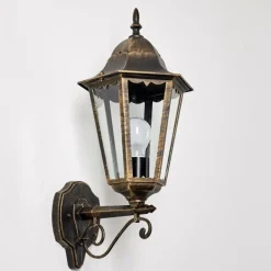 Applique extérieure Hongkong Brun doré, 1 lumière