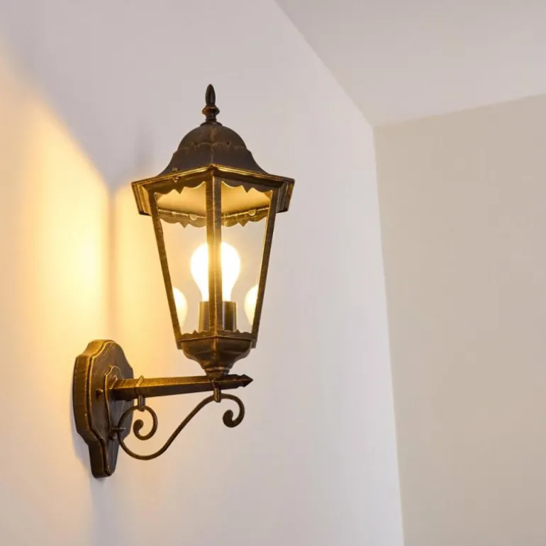 Applique extérieure Hongkong Brun doré, 1 lumière