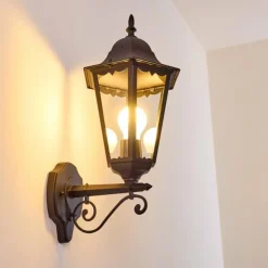 Applique extérieure Hongkong Noir, 1 lumière