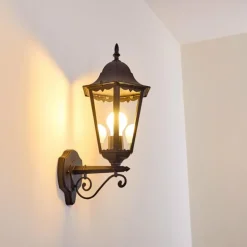 Applique extérieure Hongkong Noir, 1 lumière