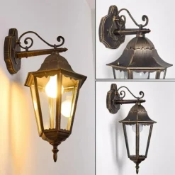 Applique extérieure Hongkong Brun doré, 1 lumière