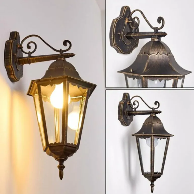 Applique extérieure Hongkong Brun doré, 1 lumière