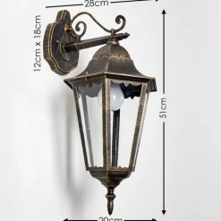 Applique extérieure Hongkong Brun doré, 1 lumière