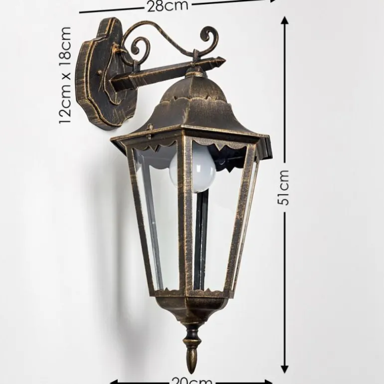 Applique extérieure Hongkong Brun doré, 1 lumière