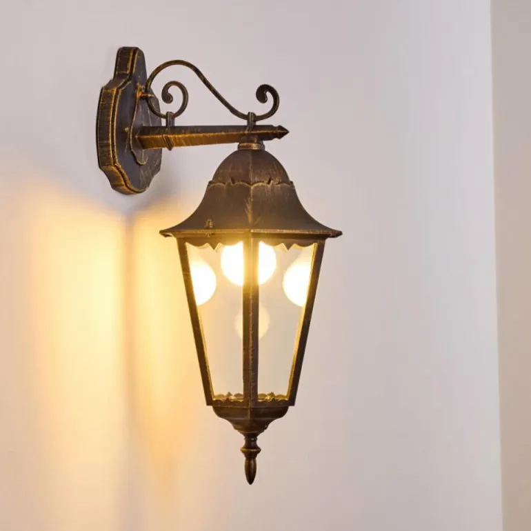 Applique extérieure Hongkong Brun doré, 1 lumière