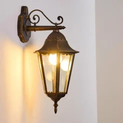 Applique extérieure Hongkong Brun doré, 1 lumière