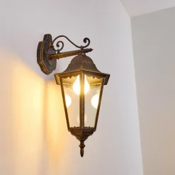 Applique extérieure Hongkong Brun doré, 1 lumière