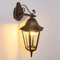 Applique extérieure Hongkong Brun doré, 1 lumière