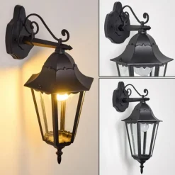 Applique extérieure Hongkong Noir, 1 lumière