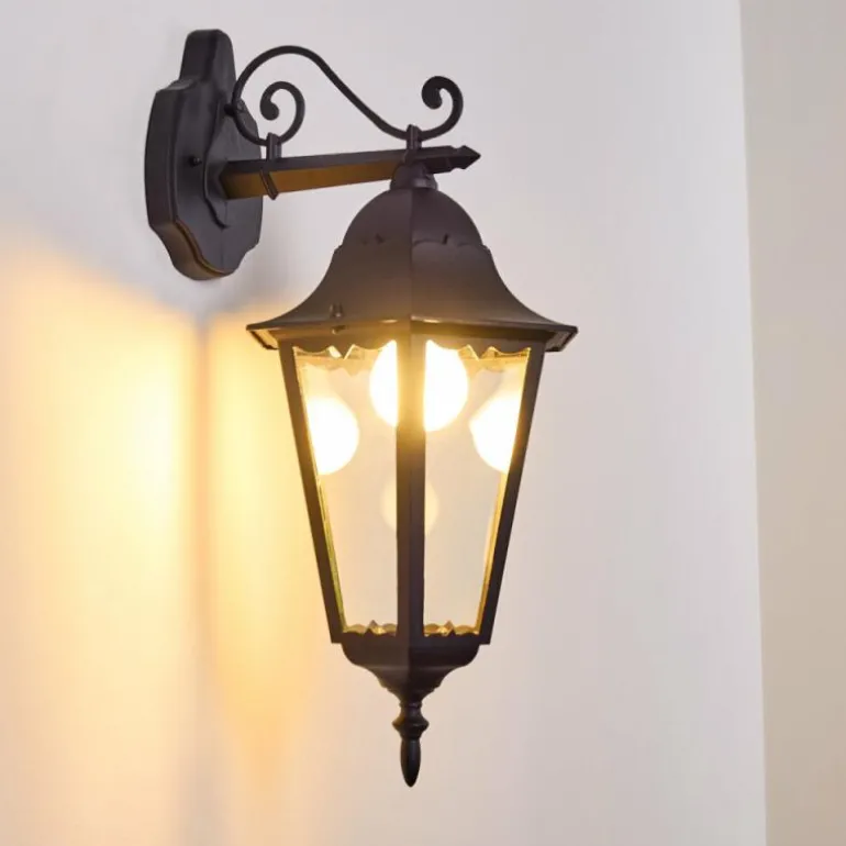 Applique extérieure Hongkong Noir, 1 lumière