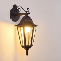 Applique extérieure Hongkong Noir, 1 lumière