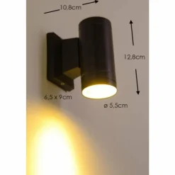 Applique extérieure LED Globo Noir, 1 lumière