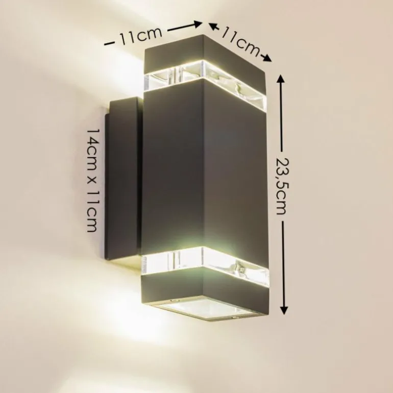 Applique extérieure Lutak LED Anthracite, 2 lumières