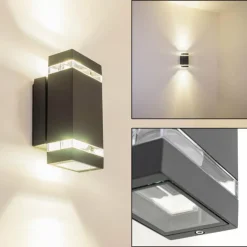 Applique extérieure Lutak LED Anthracite, 2 lumières