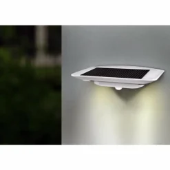 Applique extérieure LUTEC GHOST SOLAR LED Argenté, 1 lumière, Détecteur de mouvement