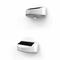 Applique extérieure LUTEC BREAD LED Argenté, 1 lumière, Détecteur de mouvement