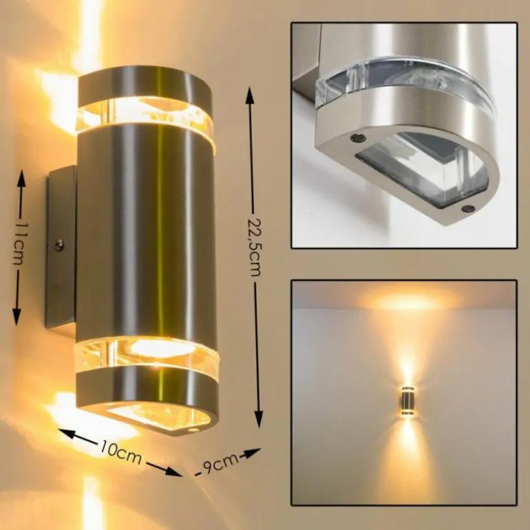 Applique extérieure Maturin Acier inoxydable, 2 lumières