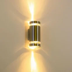 Applique extérieure Maturin Acier inoxydable, 2 lumières