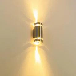 Applique extérieure Maturin Acier inoxydable, 2 lumières