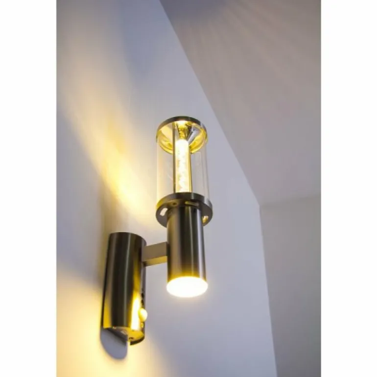 Applique extérieure Popoyan LED Acier inoxydable, 2 lumières, Détecteur de mouvement