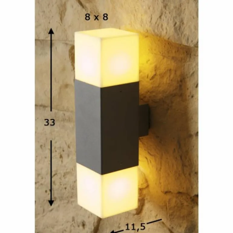 applique extérieure Trio HUDSON Acier inoxydable, 2 lumières