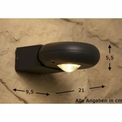 applique extérieure Trio TIGRIS LED Noir, 2 lumières