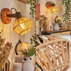 Applique murale Auboncourt Écru, Noir, 1 lumière