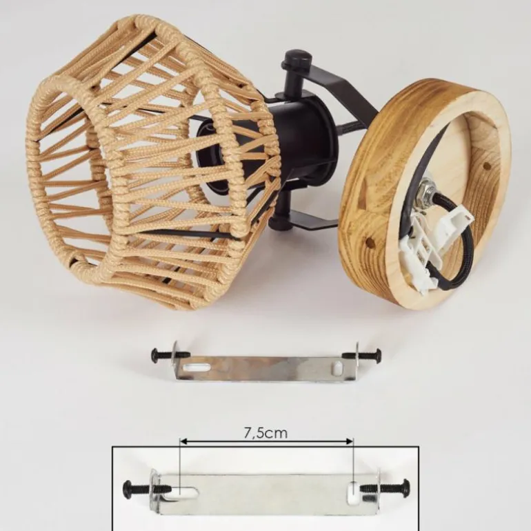 Applique murale Auboncourt Écru, Noir, 1 lumière