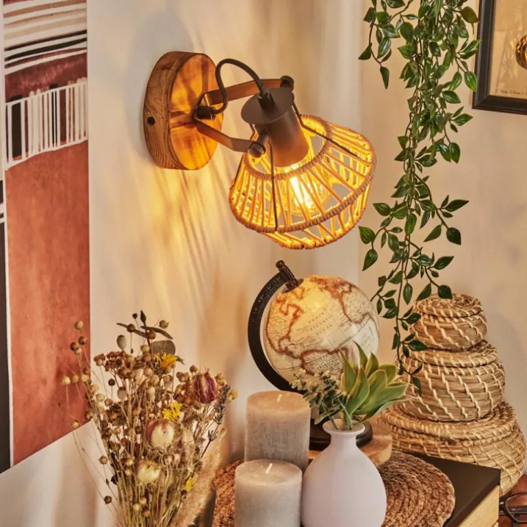 Applique murale Auboncourt Écru, Noir, 1 lumière