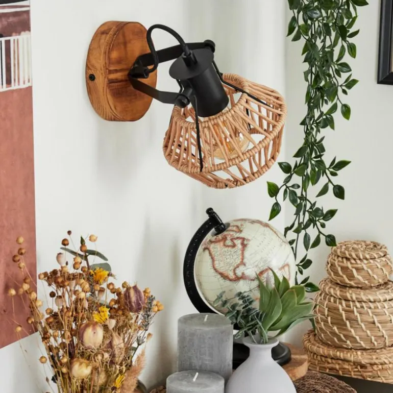 Applique murale Auboncourt Écru, Noir, 1 lumière