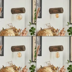 Applique murale Canedo Bois foncé, 1 lumière