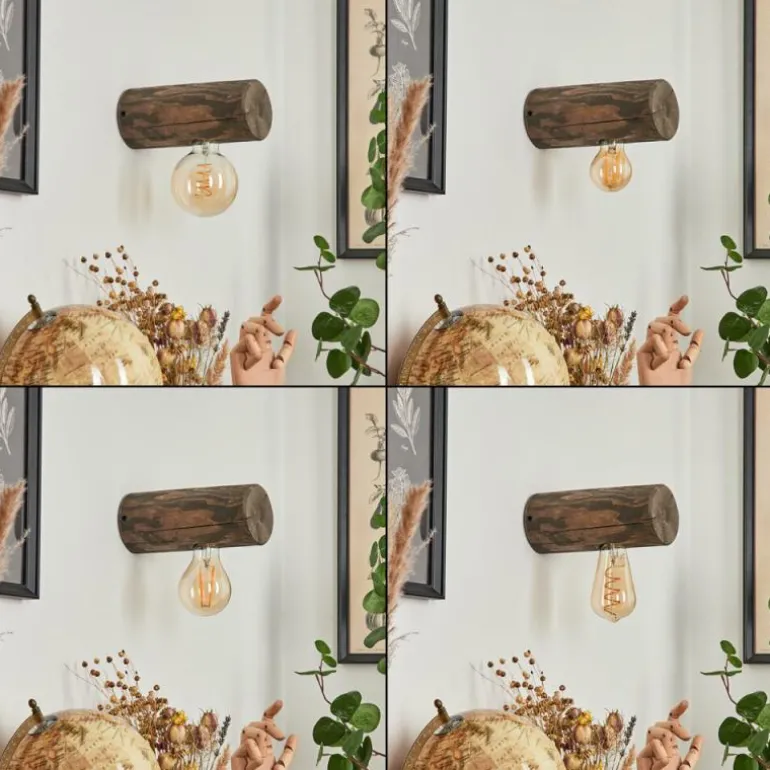 Applique murale Canedo Bois foncé, 1 lumière