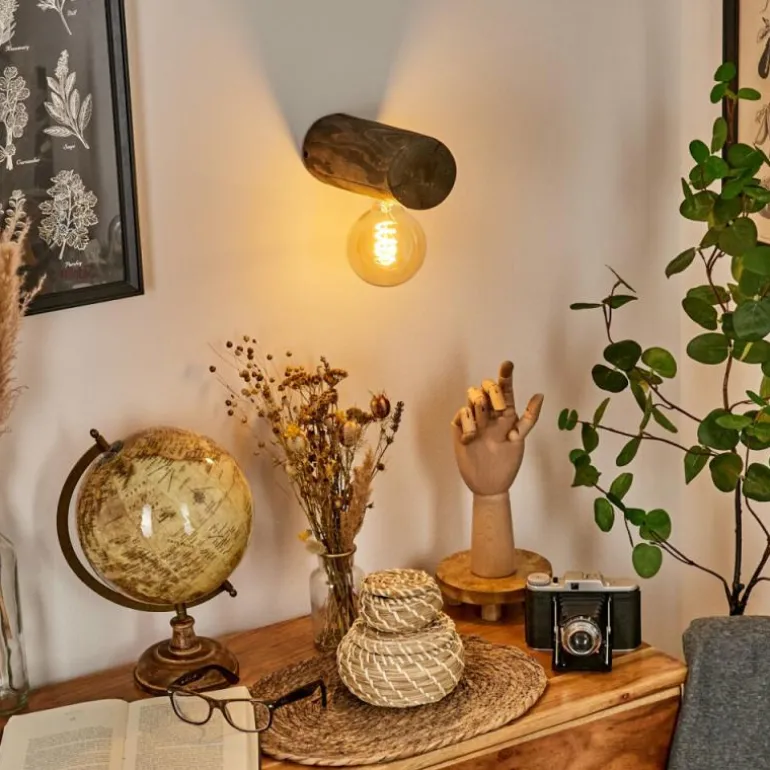 Applique murale Canedo Bois foncé, 1 lumière