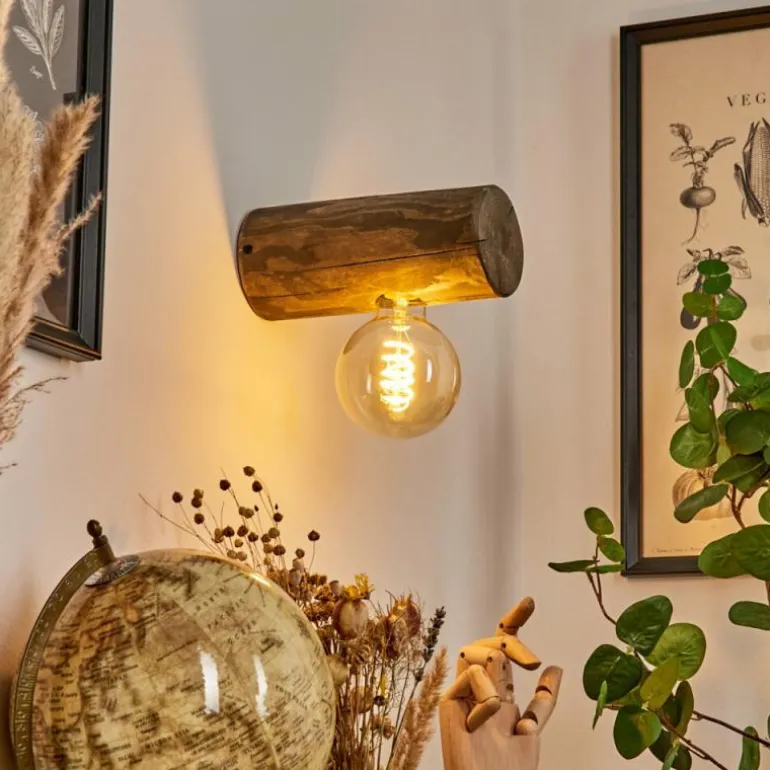 Applique murale Canedo Bois foncé, 1 lumière