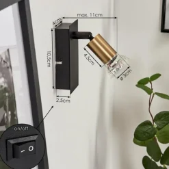 Applique murale Castillo Noir, 1 lumière