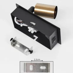 Applique murale Castillo Noir, 1 lumière