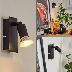 Applique murale Castillo Noir, 1 lumière