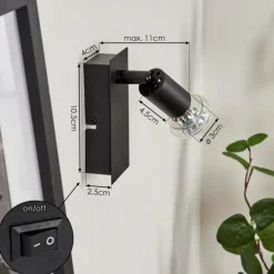 Applique murale Castillo Noir, 1 lumière