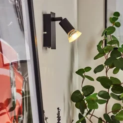 Applique murale Castillo Noir, 1 lumière