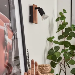 Applique murale Castillo Écru, Noir, 1 lumière