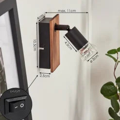 Applique murale Castillo Écru, Noir, 1 lumière