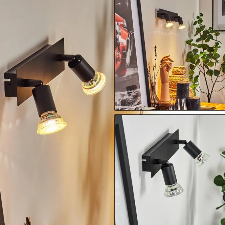 Applique murale Castillo Noir, 2 lumières