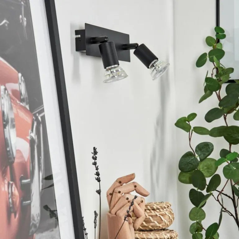 Applique murale Castillo Noir, 2 lumières